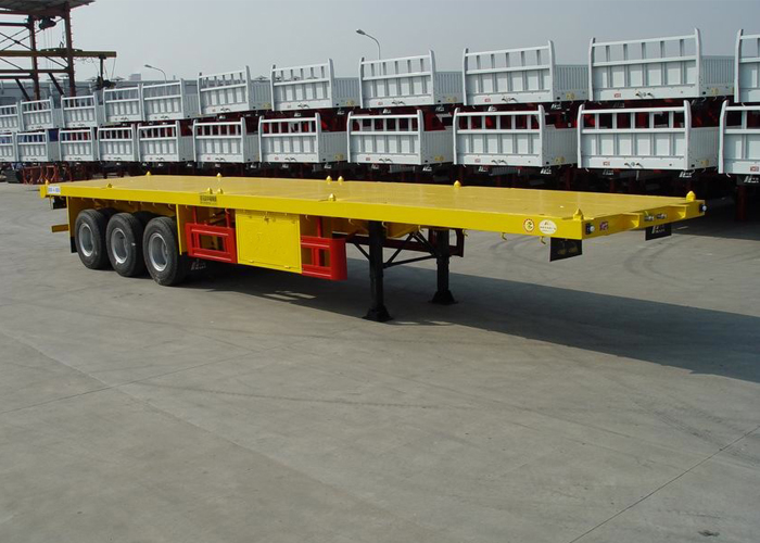 40ft Hochleistungs-Flachbett-Container-halb Anhänger mit 3 Achsen kundengebundene Farbe