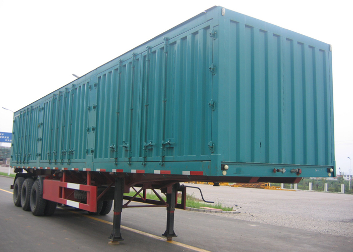 50-Fuß-Trockenfracht-Kofferanhänger aus geschlossenem Stahl mit 3 Achsen für Massen- und Kistenladungen, Drop-Side-Sattelauflieger, Stahlkiste