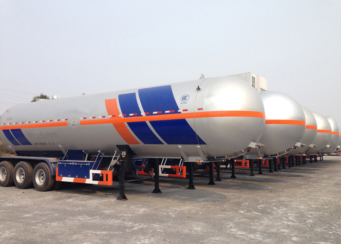LPG-Tanker-Sattelanhänger, 47000L 3 Achsen Flüssiggas-LKW-Tanker-Sattelanhänger für flüssigen Dimethylether und Methylamin