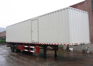 13 m geschlossener Stahl-Trockenfrachtkoffer-Anhänger mit 2 Achsen für Massen- und Kistenladungen, Drop-Side-Sattelauflieger